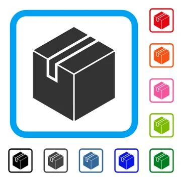 Product Package Box Framed Icon Illustrazione stock