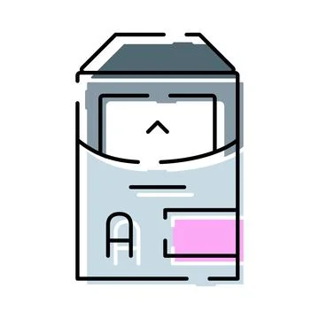 Product package container icon with pink label Stock Illustration
