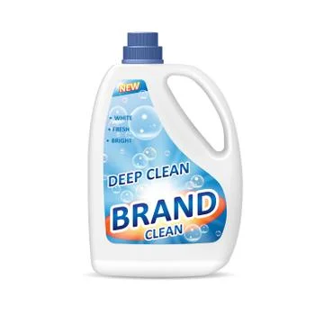 Product package design for bathroom. Colored detergent bottle container with Stock-Illustration