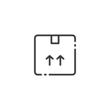 Product package thin line icon. Shipping and delivery box. Outline commerce v Stock Illustration