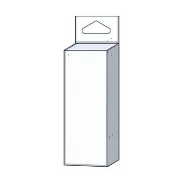 Product packaging blank box with hang tab design Stock Illustration