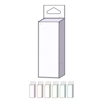 Product packaging blank box with hang tab design イラスト素材
