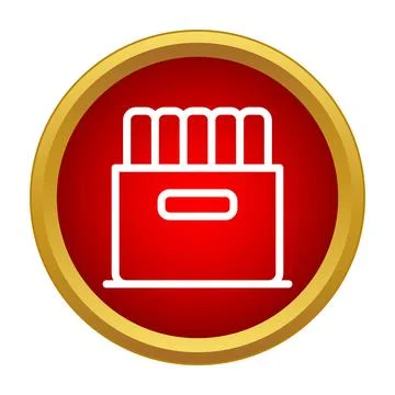 Product packaging box icon in red circle Stockillustratie