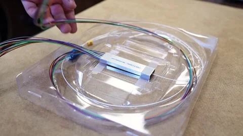 Product packaging - data transmission multiplexer in a box Stock Footage 282983826