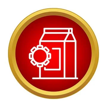 Product packaging manufacturing process automation icon design Stock Illustration
