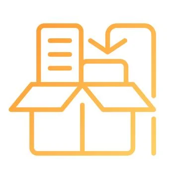 Product packaging pixel perfect gradient linear vector icon Stock Illustration