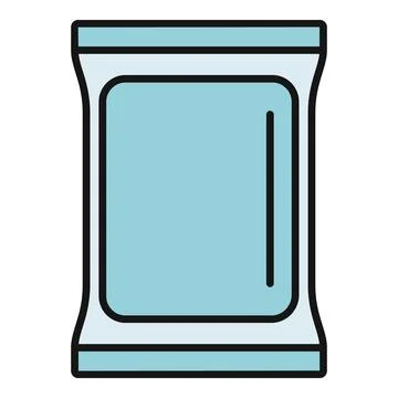 Product packaging pouch vector icon illustration filling content Stock Illustration