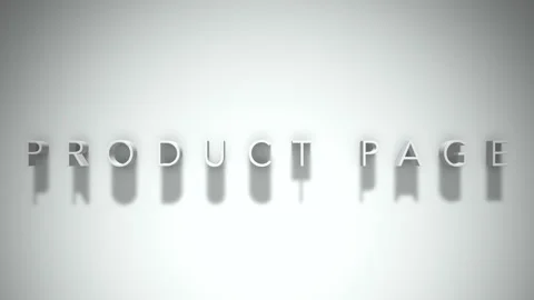 Product page 3D title animation white text on a white background Stock Footage 299824072