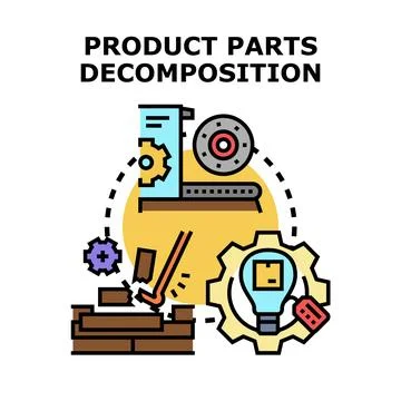 Product parts decomposition process vector concept Stock Illustration