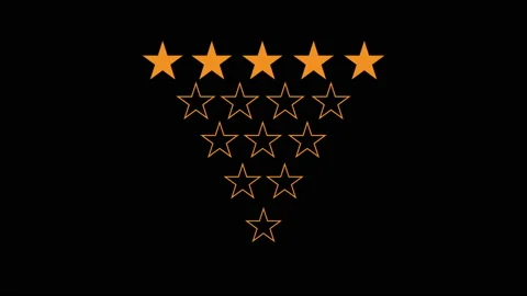 Product performance good design concept. 5 golden star elements for review Stock Footage 231454553