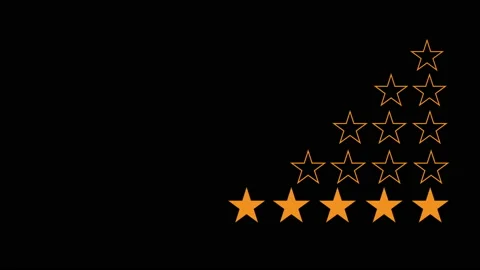 Product performance good design concept. 5 golden star elements for review Stock Footage 231454556