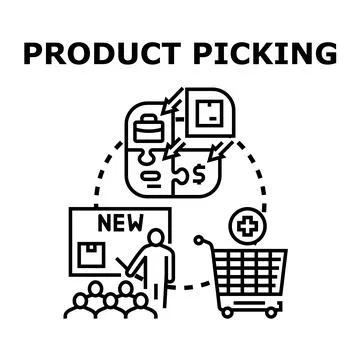 Product picking strategy for e commerce and retail Stock Illustration