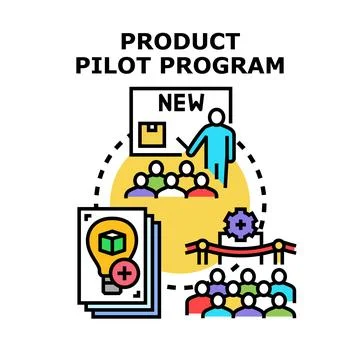 Product pilot program concept for new business launch 库存插图