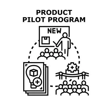 Product pilot program concept for new business launch Stock Illustration