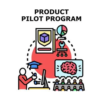 Product pilot program development team meeting concept 库存插图