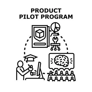 Product pilot program development team meeting concept 库存插图