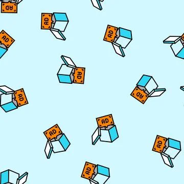 Product placement advertising vector seamless pattern Stock Illustration