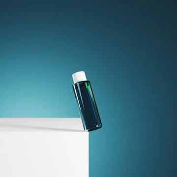 Product placement on blue background, 3d render Stock Illustration