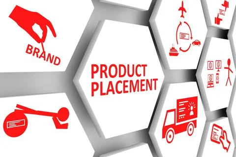 PRODUCT PLACEMENT concept cell background 3d illustration Stock Illustration