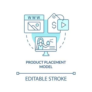 Product placement model turquoise concept icon イラスト素材