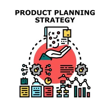 Product planning strategy developing business lifecycle process Stock Illustration