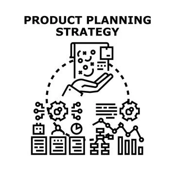Product planning strategy developing business lifecycle process Stock Illustration
