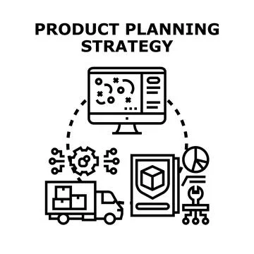Product planning strategy developing manufacturing shipment process イラスト素材