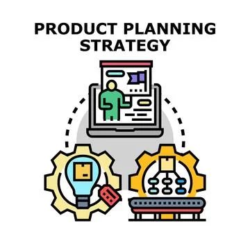 Product planning strategy process and development Stock Illustration