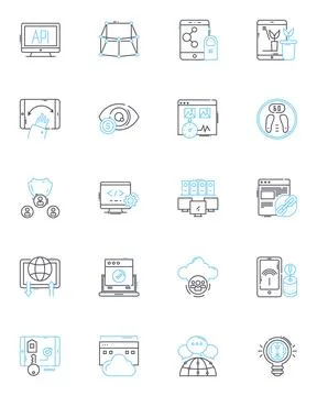 Product positioning linear icons set. Segmentation, Branding, Targeting Stock Illustration