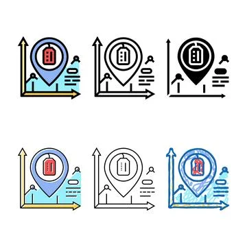 Product positioning technical designs sales engineer color icon vector Stock Illustration