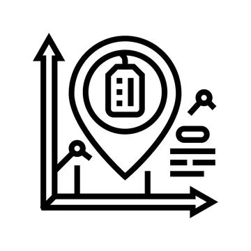 Product positioning technical sales engineer line icon vector illustration 스톡 일러스트