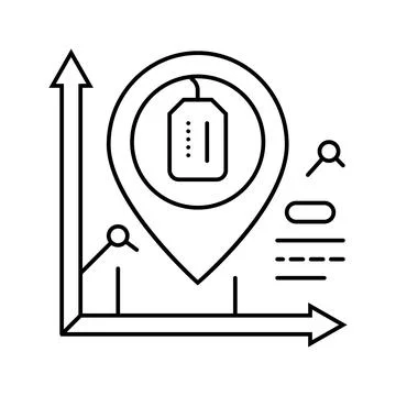 Product positioning technical sales engineer line icon vector illustration Stock Illustration