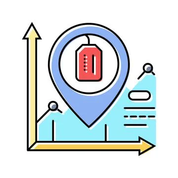 Product positioning technical sales engineer color icon vector illustration Illustrazione stock