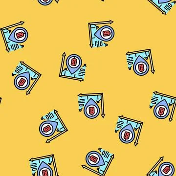 Product positioning technical sales engineer vector seamless pattern Stock Illustration