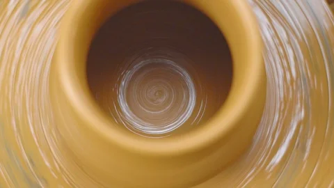 The product on the Potter's wheel Stock Footage 95742274