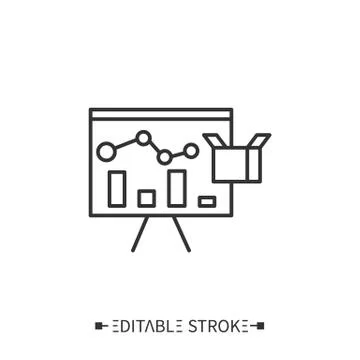 Product presentation line icon. Editable Illustrazione stock