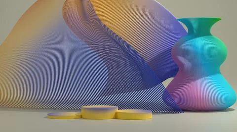 Product presentation mockup podium background 3D render illustration Stock Illustration