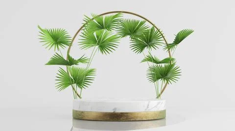 Product presentation platform in marble and gold Stock Illustration