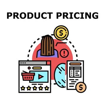 Product pricing strategy analyzing customer satisfaction and market value Stock Illustration