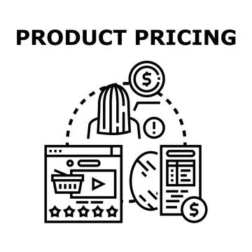 Product pricing strategy analyzing customer satisfaction and market value Stock Illustration