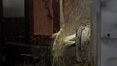 The product is processed on the CNC machine. Stock Footage 146836995