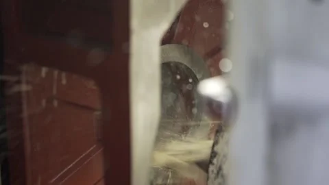 The product is processed on the CNC machine. 스톡 동영상 146837124