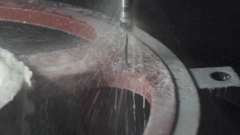 The product is processed on the CNC machine. 스톡 동영상 146838510