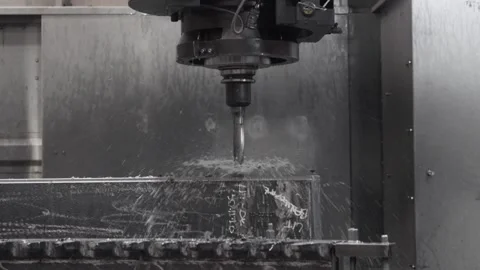 The product is processed on the CNC machine. 스톡 동영상 146838772