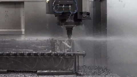 The product is processed on the CNC machine. 스톡 동영상 146838980