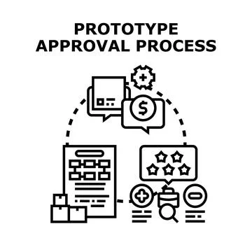 Product prototype approval process with quality review Stock Illustration