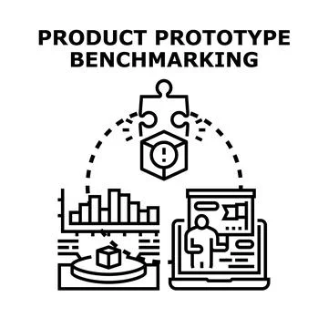 Product prototype benchmarking test data analysis process Stock Illustration