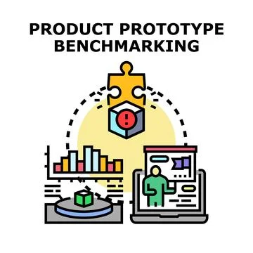 Product prototype benchmarking test data analysis process Stock Illustration