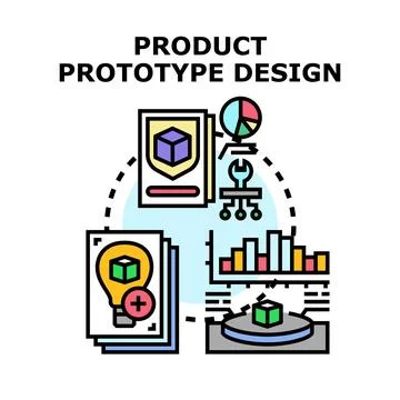 Product prototype design concept developing innovative solutions Illustrazione stock