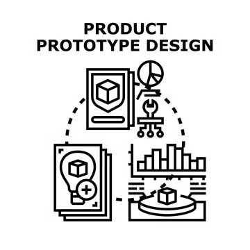 Product prototype design concept developing innovative solutions Ilustración de archivo